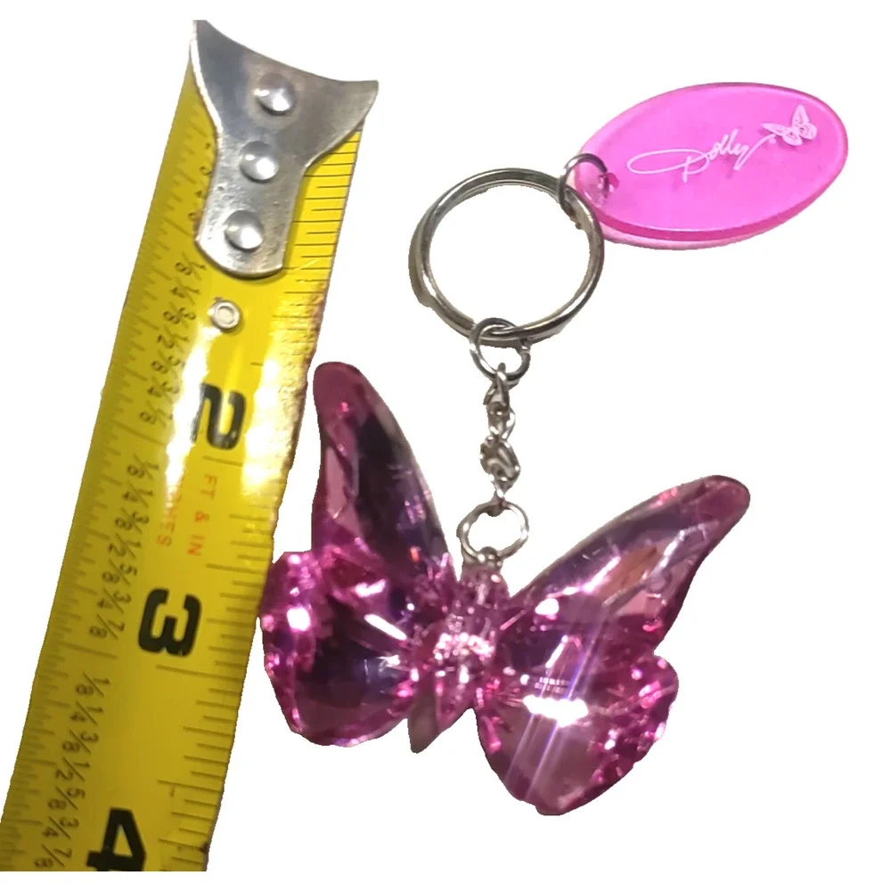 Dolly Butterfly Keychain Collectable Souvenir Plastic Pink Keychain - Picture 6 of 6